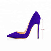 Blue suede pointed toe high heels stiletto pumps - FashionByTeresa